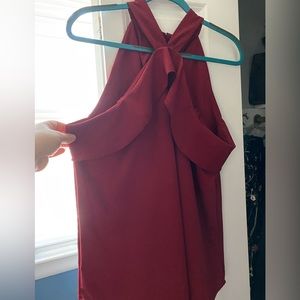 Maroon Halter Top